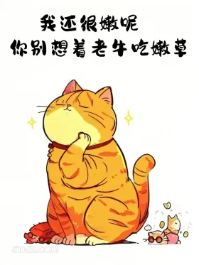 我还嫩，别想老牛吃嫩草 猫猫 你多大了 神回复 搞笑文案
