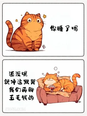 还没有，再聊五毛钱的 猫猫 睡了吗 神回复 搞笑文案