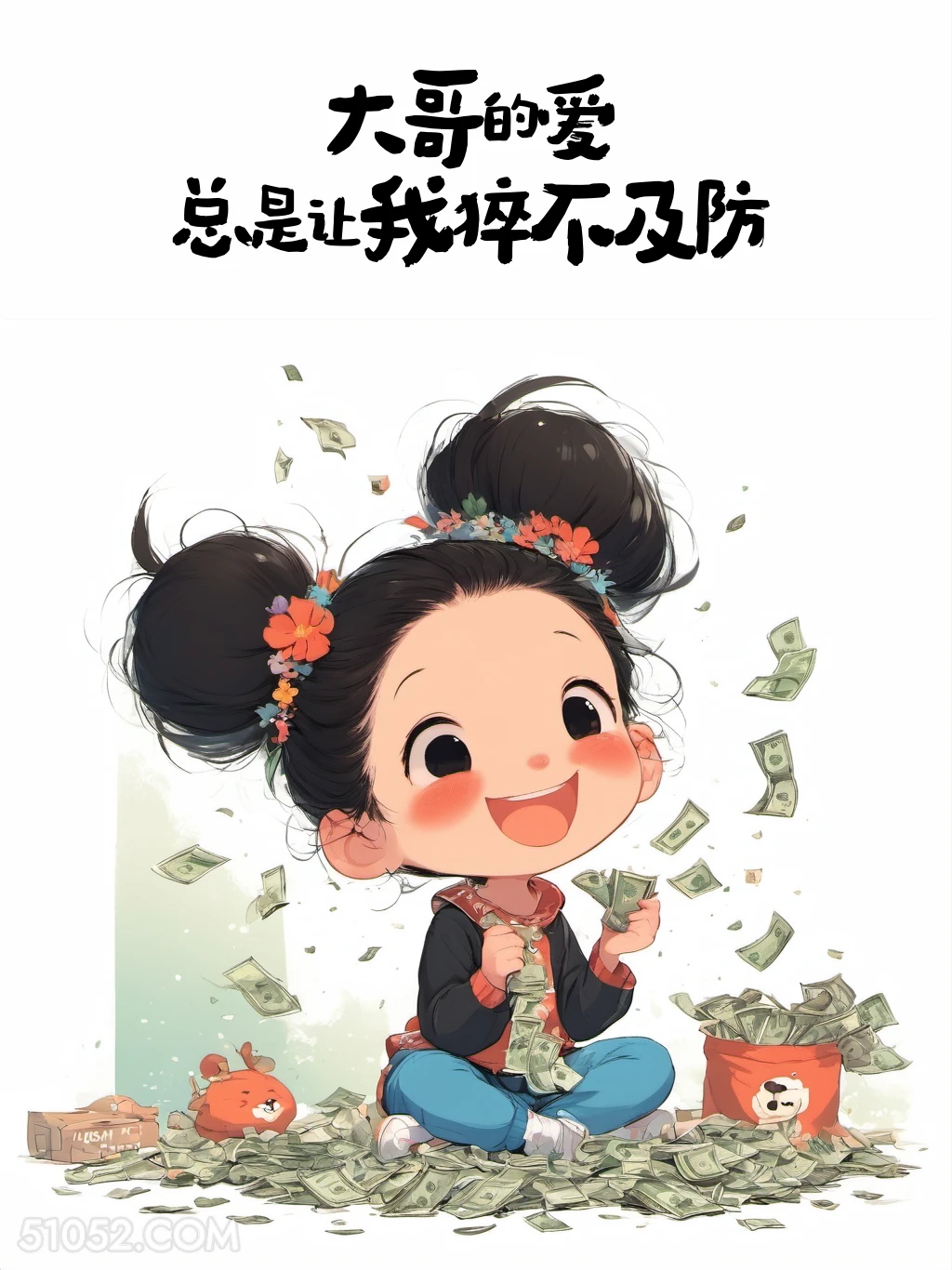 大哥的爱总是让我猝不及防 小女孩 收红包 神回复 搞笑文案