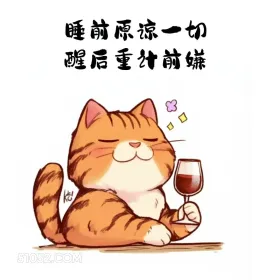 睡前原谅一切，醒后重蹈覆辙 猫猫 歪理 走心文案