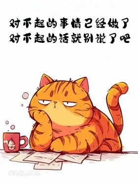 对不起的事已经做了，对不起的话就别说了 猫猫 歪理 走心文案