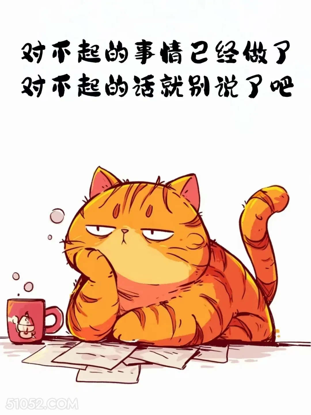 对不起的事已经做了，对不起的话就别说了 猫猫 歪理 走心文案