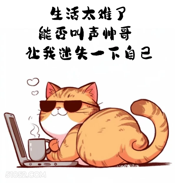 生活太难了，能否叫声帅哥让我迷失一下自己 猫猫 有梗 搞笑文案