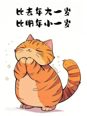 比去年大一岁，比明年小一岁 猫猫 你多大了 神回复 搞笑文案