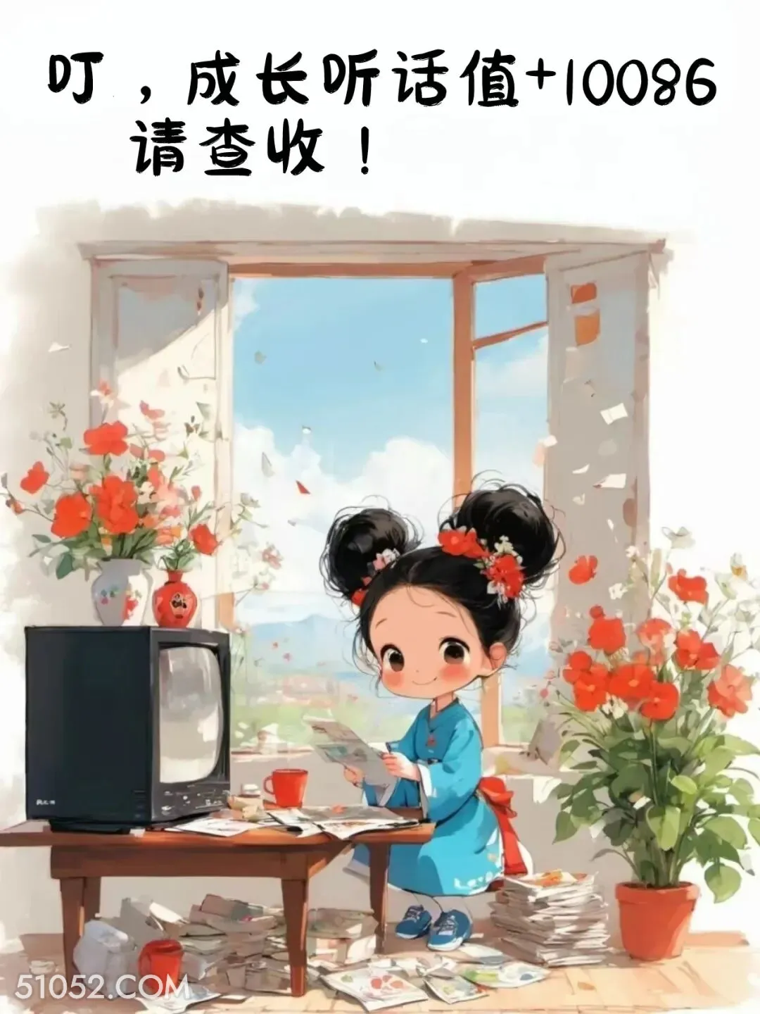 成长听话值＋10086 小女孩 收红包 神回复 搞笑文案