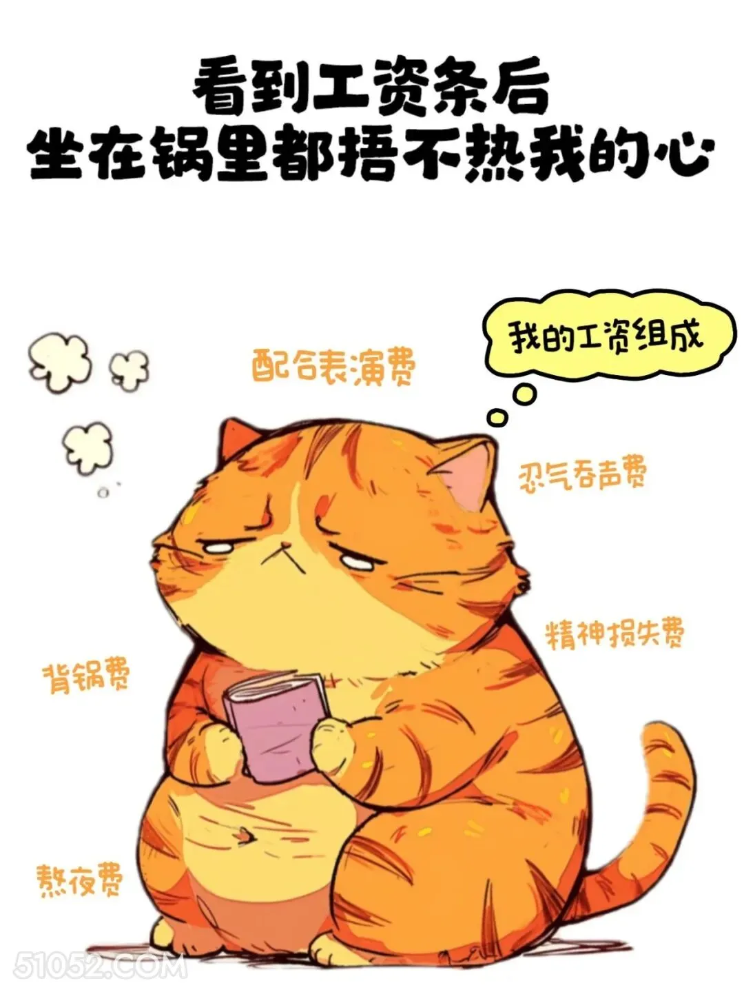 看到工资条后坐在锅里都捂不热我的心 猫猫 发工资啦 打工人 搞笑文案