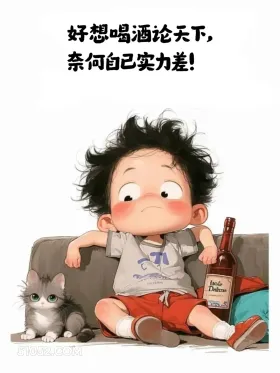 小女孩 小男孩 喝酒 搞笑文案 发朋友圈 好想喝酒论天下， 奈何自己实力差！ 九 A Dashue