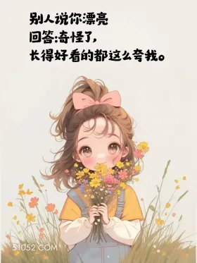 被夸漂亮。长得好看的都这么夸我 小女孩 情商高 会接话 置顶文案