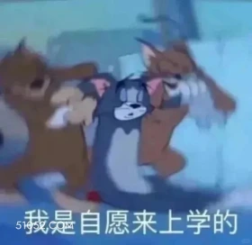 我是自愿来上学的 猫和老鼠 杰瑞 汤姆猫 动画片 搞笑表情