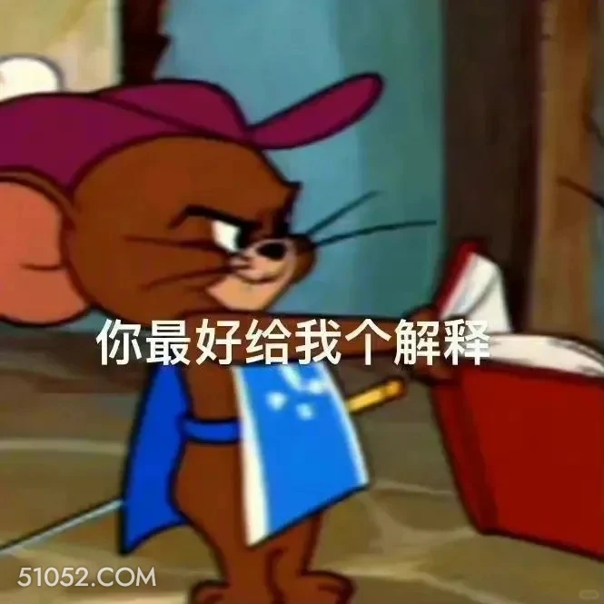 你最好给我个解释 猫和老鼠 动画片 杰瑞 汤姆猫 搞笑表情