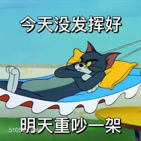 今天没发挥好，明天重吵一架 猫和老鼠 动画片 杰瑞 汤姆猫 搞笑表情