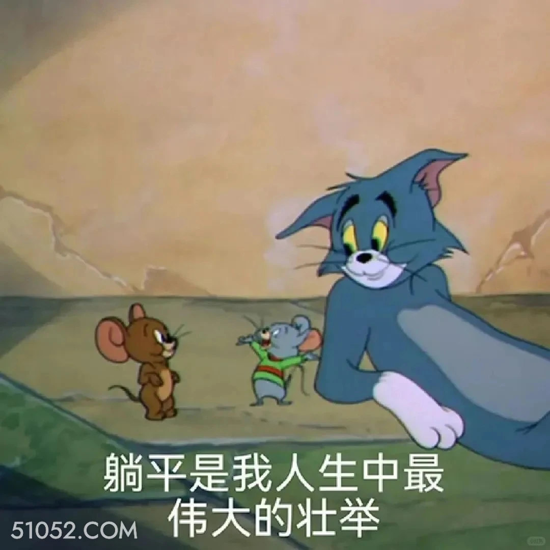 躺平是我人生最大的壮举 猫和老鼠 动画片 杰瑞 汤姆猫 搞笑表情