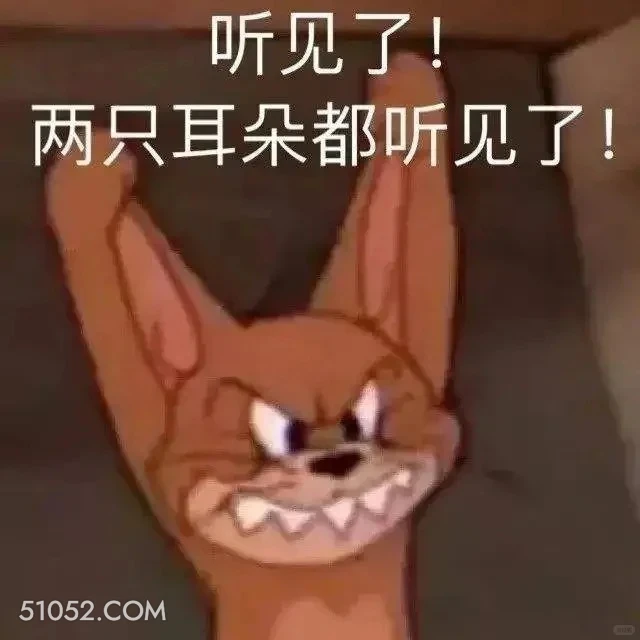 听见了，两只耳朵都听见了 猫和老鼠 动画片 杰瑞 汤姆猫 搞笑表情