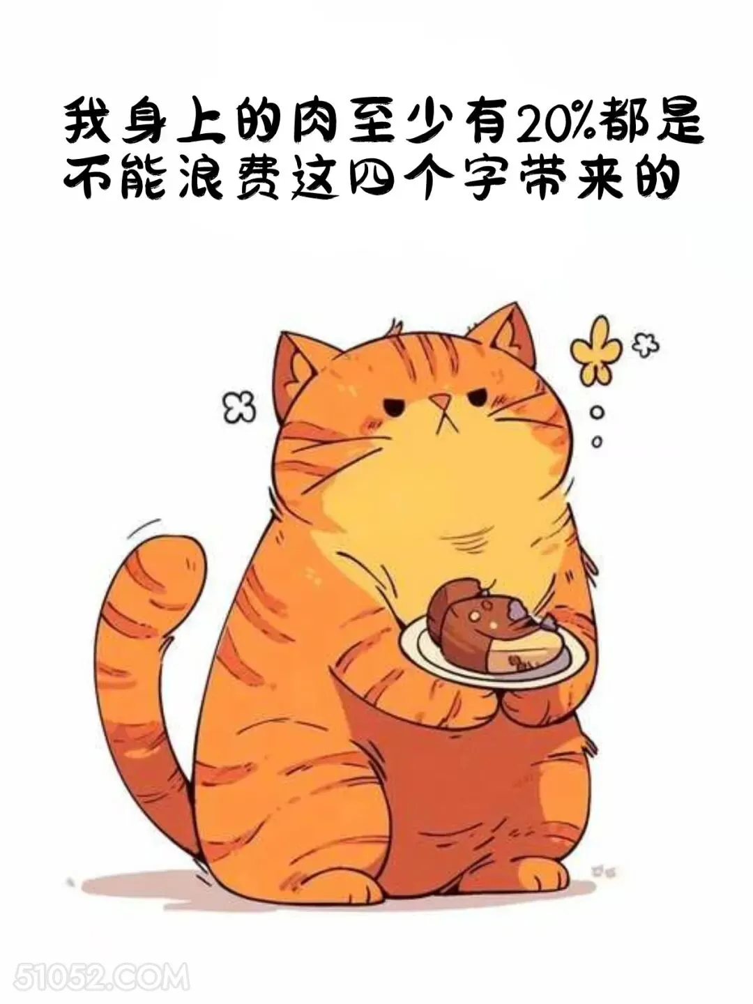 身上的肉20%都是不能浪费带来的 猫猫 减肥 发朋友圈 搞笑文案