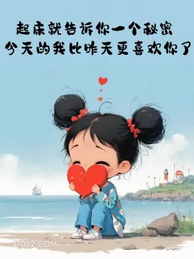 起床就告诉你，今天的我比昨天更喜欢你 小女孩 撩人 搞笑文案