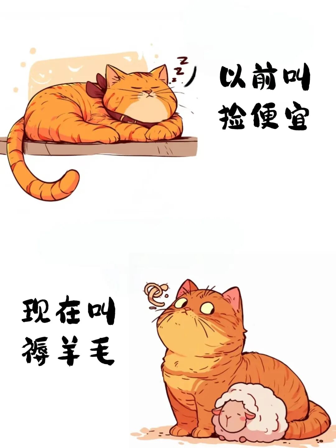 以前叫捡便宜 现在叫薅羊毛表情包_超清下载一键转发 - AI玩表情 | 51052.com