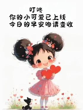 你的小可爱已上线，今日早安吻请查收 小女孩 撩人 搞笑文案