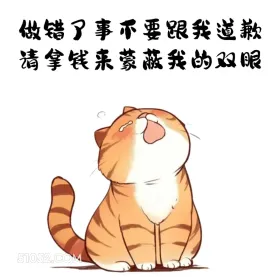 做错事不要跟我道歉，拿钱来蒙蔽我的双眼 猫猫 合理但有病 搞笑文案