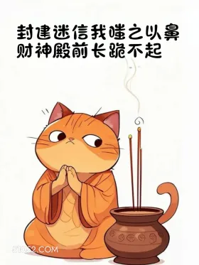封建迷信我嗤之以鼻，财神殿前我长跪不起 猫猫 歪理 搞笑文案