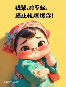 钱辈，对不起 小胖子 贫穷 搞笑文案