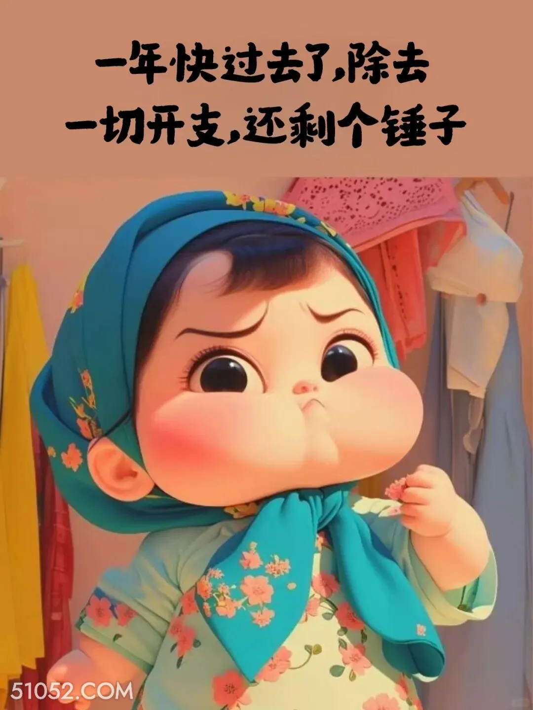 一年快过去了，除去开支还剩个锤子 小胖子 贫穷 搞笑文案