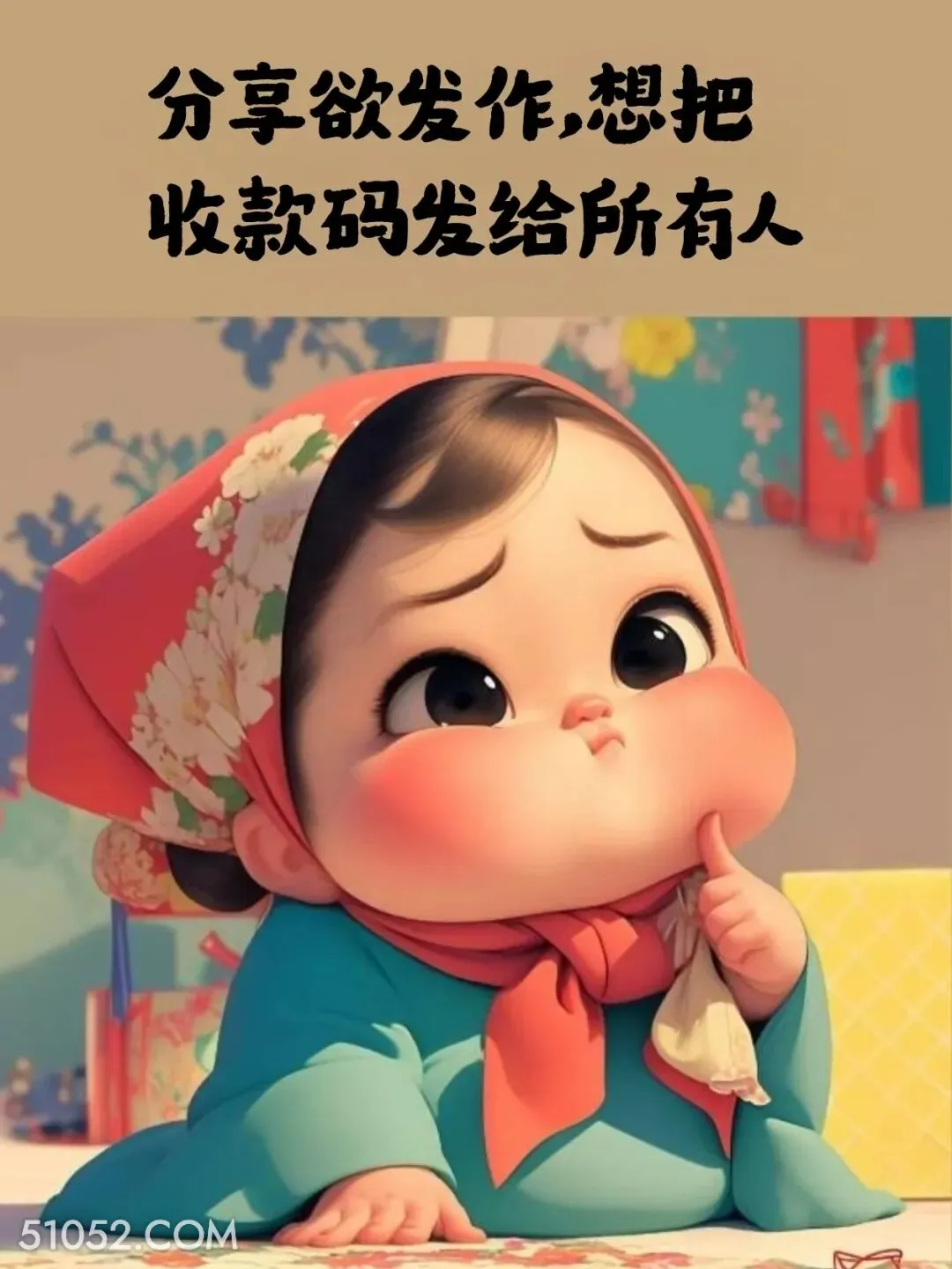 分享与发作，想把收款码发给所有人 小胖子 贫穷 搞笑文案