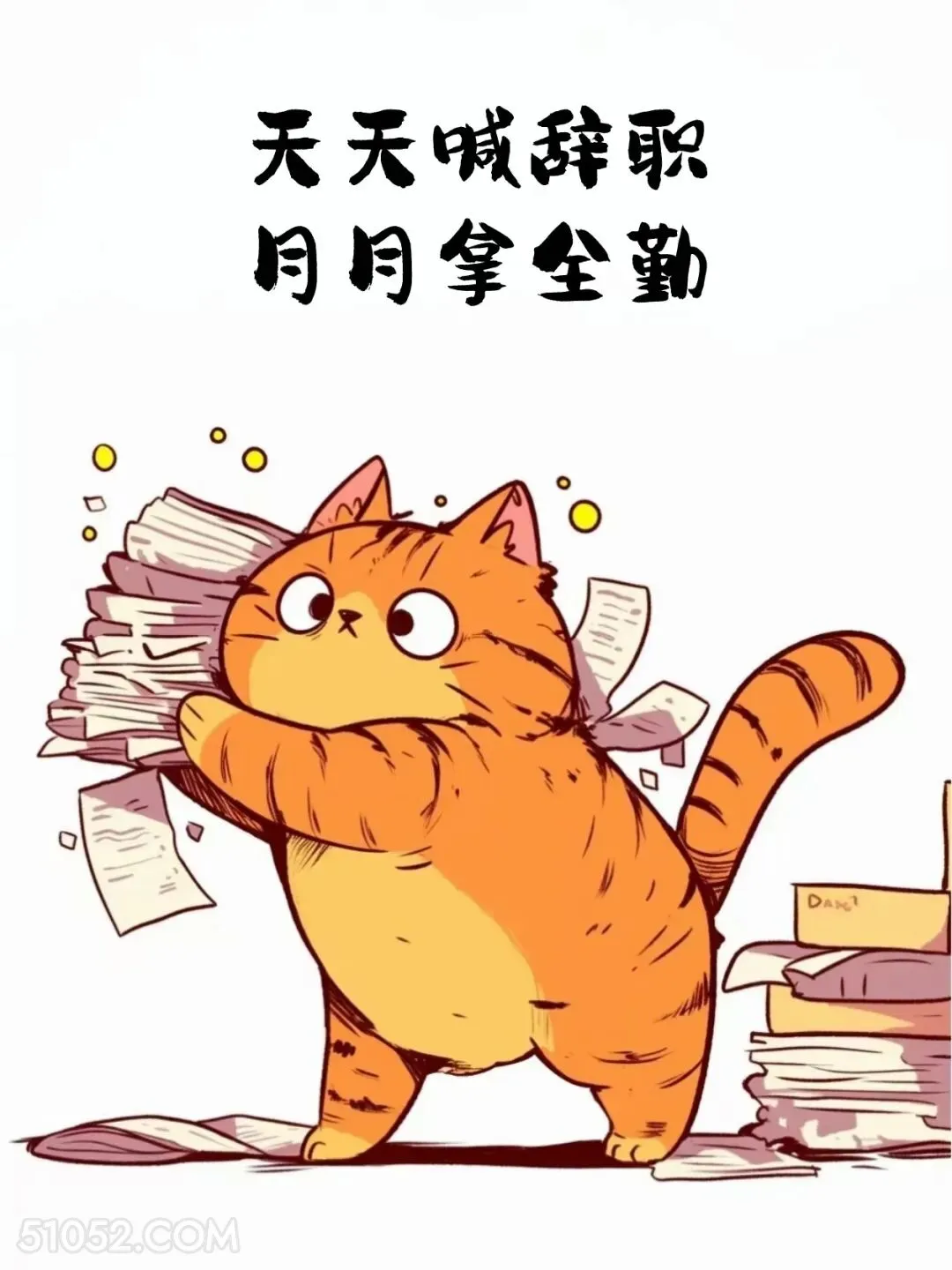 天天喊辞职月月拿全勤 猫猫 合理但有病 搞笑文案