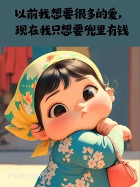 以前想要很多爱，现在只想兜里有钱 小胖子 贫穷 搞笑文案