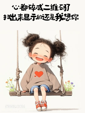 小女孩 撩汉 情话 情侣文案 心都碎成二维了 扫出来显示的还是我想你