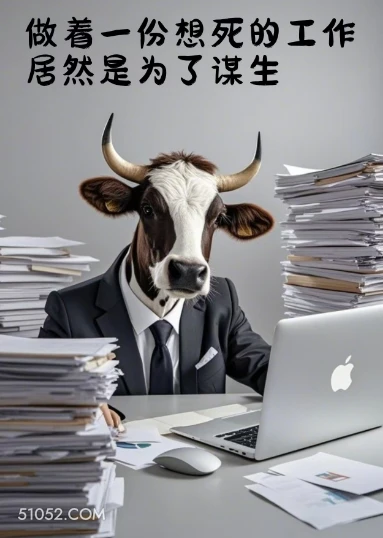 做着一份想死的工作是为了谋生 牛头 牛马 打工人 热梗 搞笑文案