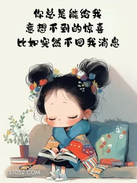 你总能突然给我惊喜，比如突然不回消息 小女孩 等回复 怼人文案