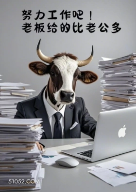 努力工作吧，老板给的比老公多 牛头 牛马 打工人 热梗 搞笑文案