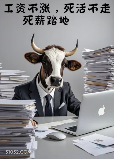 工资不涨，死活不走-死薪踏地 牛头 牛马 打工人 热梗 搞笑文案
