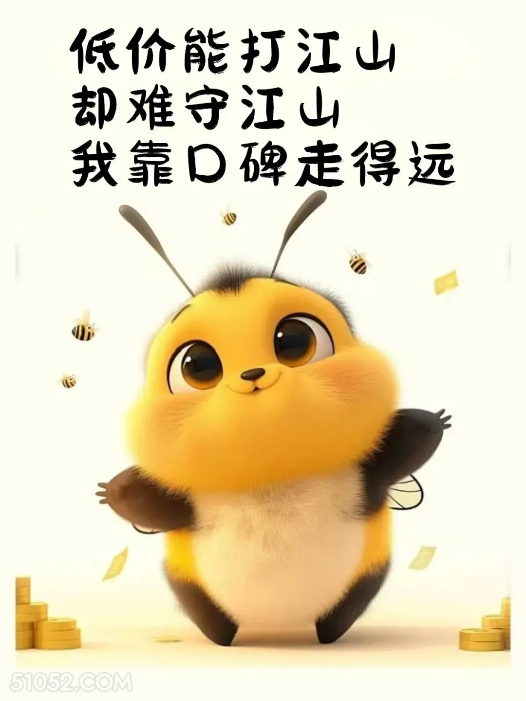 低价打江山却难守江山，我靠口碑走得远 小蜜蜂 打工人 营业图 发朋友圈 搞笑文案