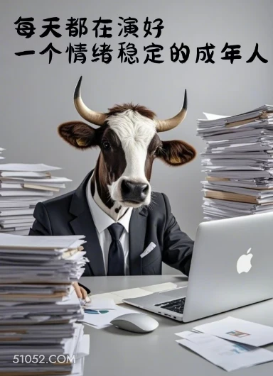 每天都在演好一个情绪稳定的成年人 牛头 牛马 打工人 热梗 搞笑文案