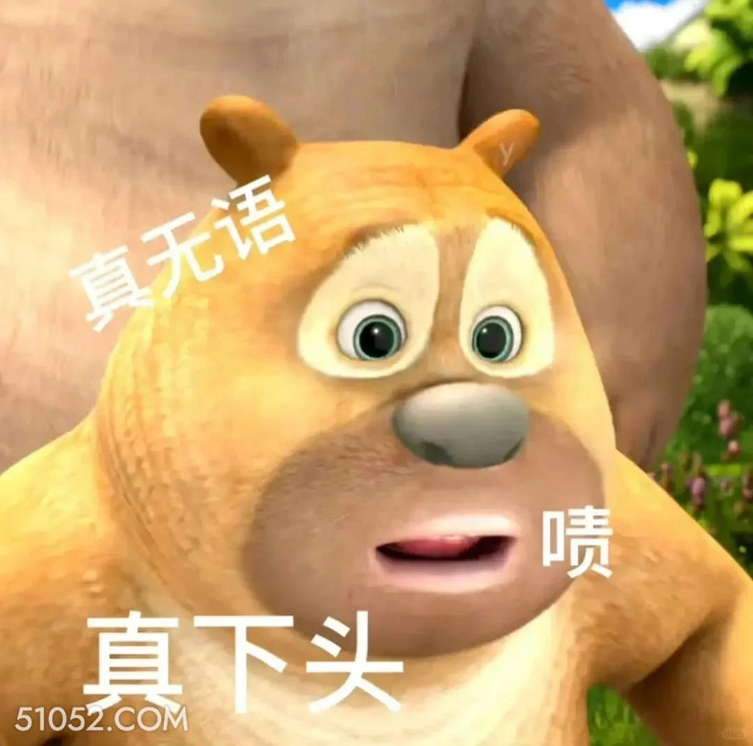 真下头 熊出没 动画片 熊大熊二 光头强 搞笑表情