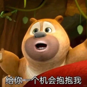 给你个抱我的机会 熊出没 动画片 熊大熊二 光头强 搞笑表情