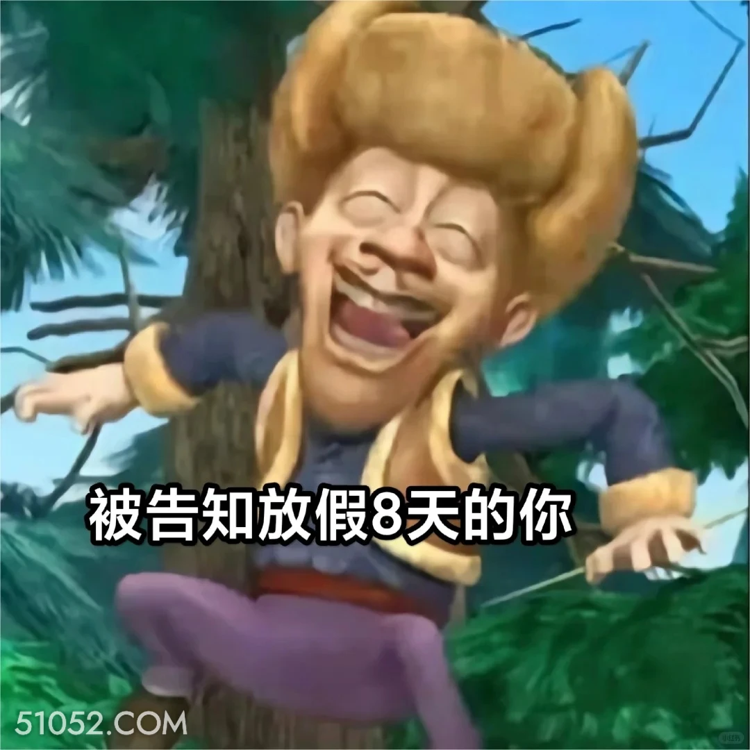 被告知放假8天的你 熊出没 动画片 熊大熊二 光头强 搞笑表情