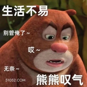 生活不易熊熊叹气 熊出没 动画片 熊大熊二 光头强 搞笑表情
