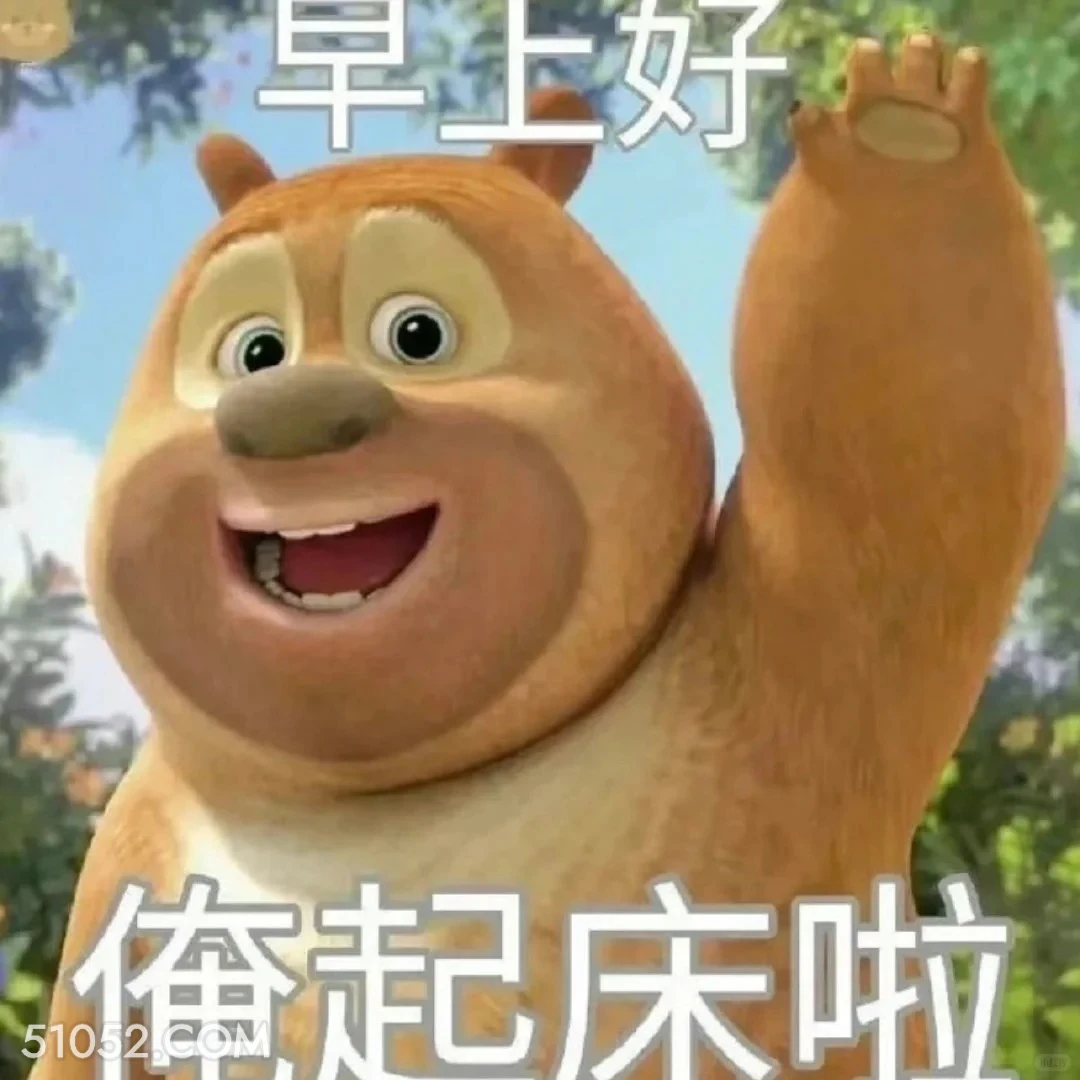 早上好 熊出没 动画片 熊大熊二 光头强 搞笑表情