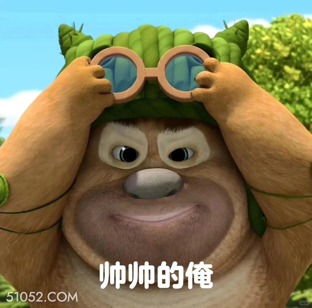 帅帅的俺 熊出没 动画片 熊大熊二 光头强 搞笑表情