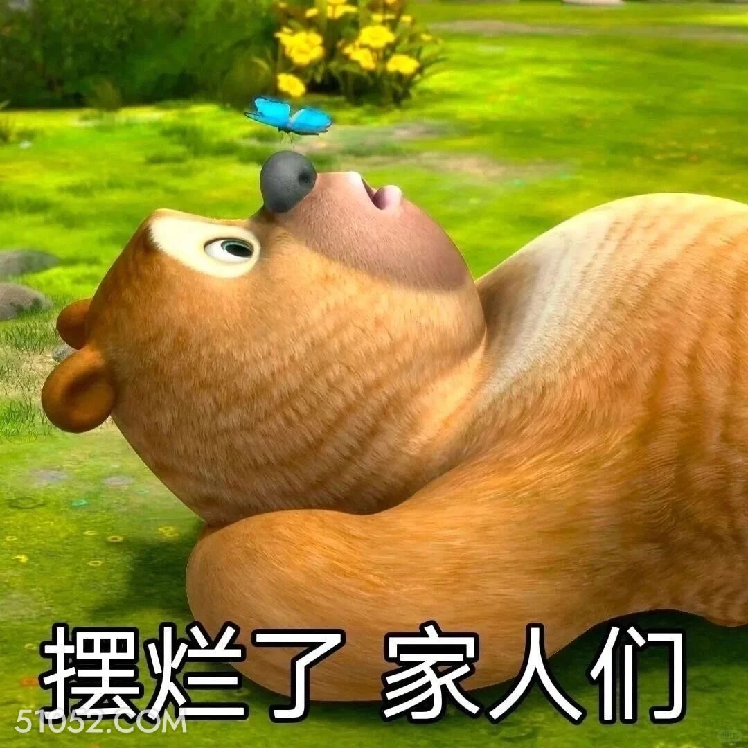 摆烂了 熊出没 动画片 熊大熊二 光头强 搞笑表情