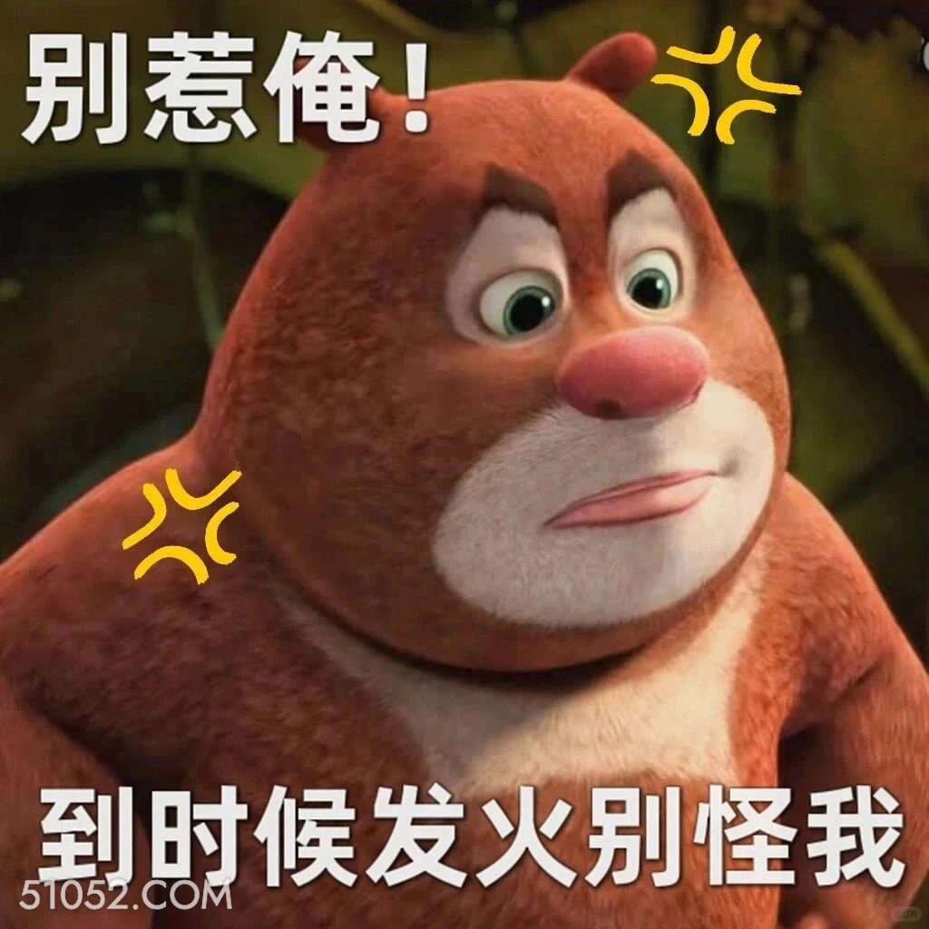 别惹俺 熊出没 动画片 熊大熊二 光头强 搞笑表情