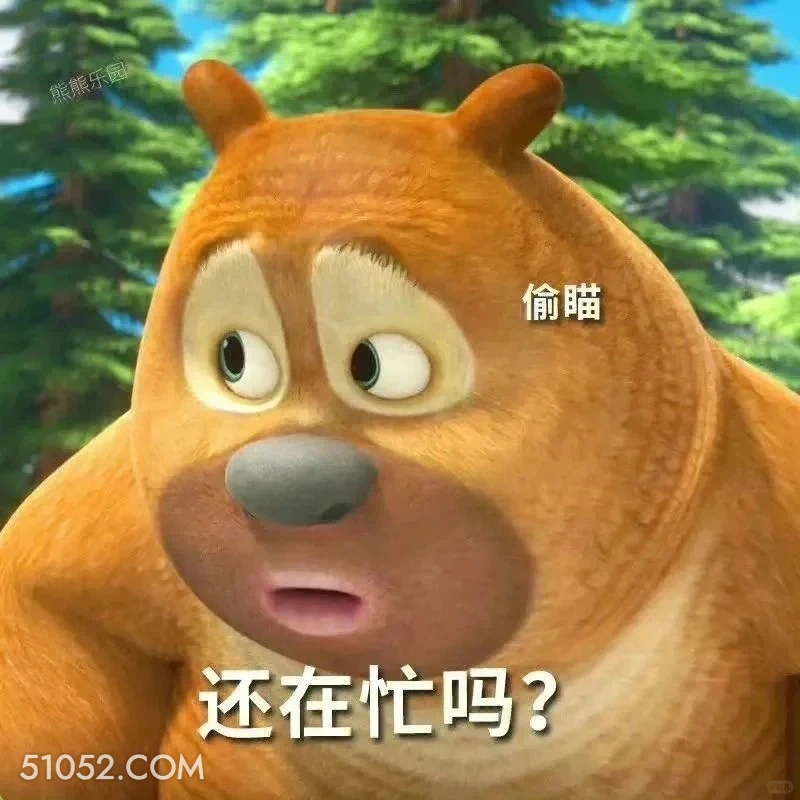 还在忙吗 熊出没 动画片 熊大熊二 光头强 搞笑表情