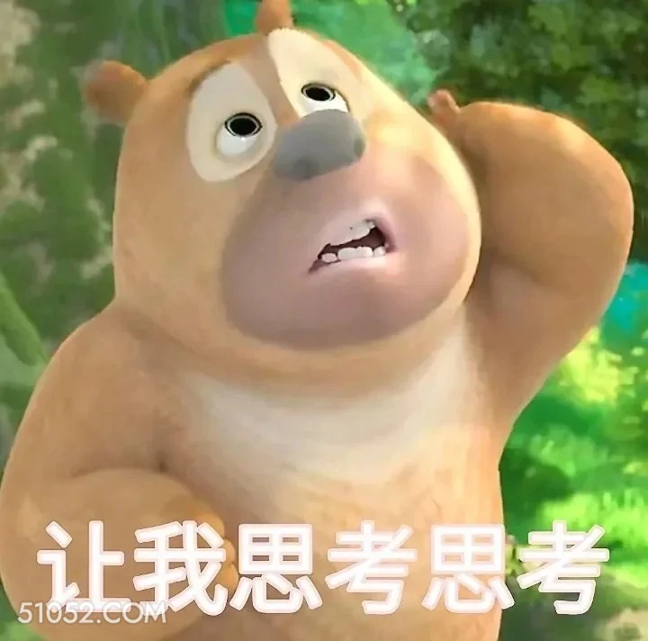 让我思考思考 熊出没 动画片 熊大熊二 光头强 搞笑表情