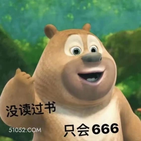 没读过书只会666 熊出没 动画片 熊大熊二 光头强 搞笑表情