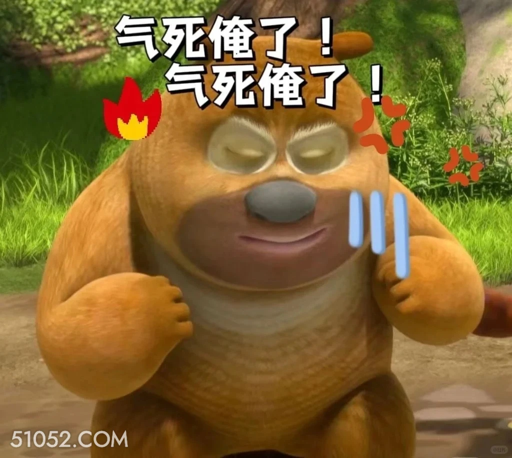 气死俺了 熊出没 动画片 熊大熊二 光头强 搞笑表情