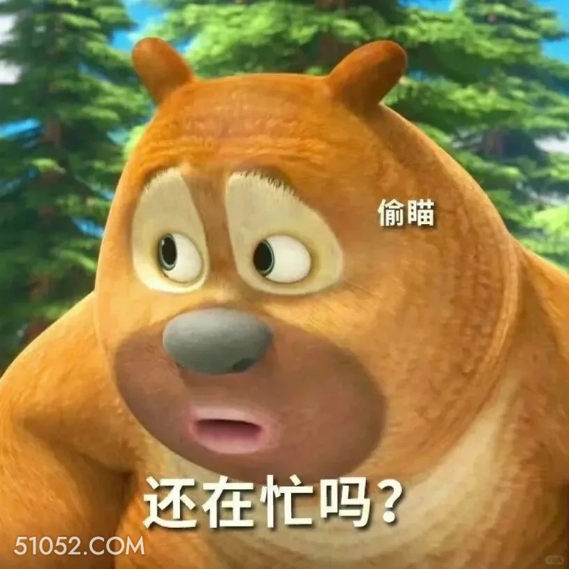 还在忙吗 熊出没 动画片 熊大熊二 光头强 搞笑表情