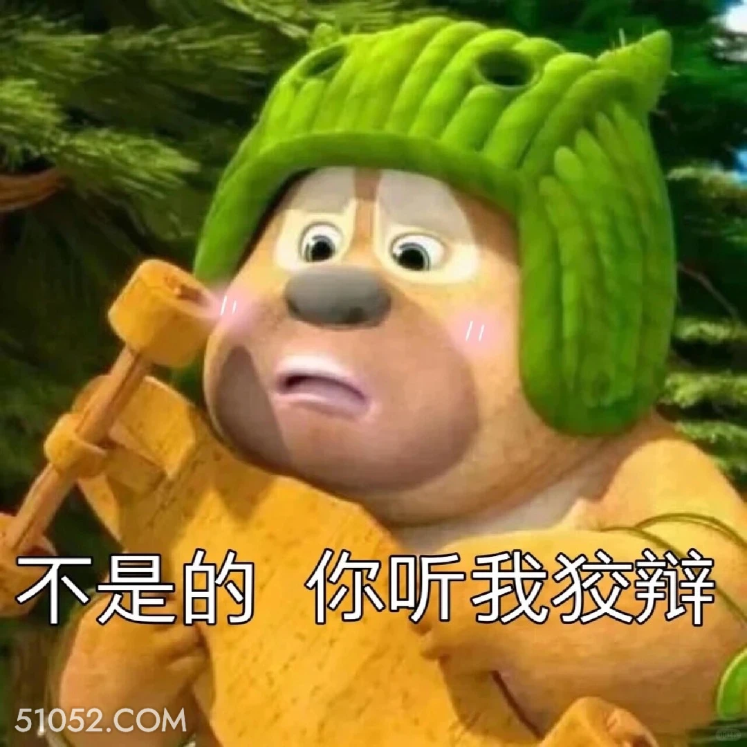 你听我狡辩 熊出没 动画片 熊大熊二 光头强 搞笑表情