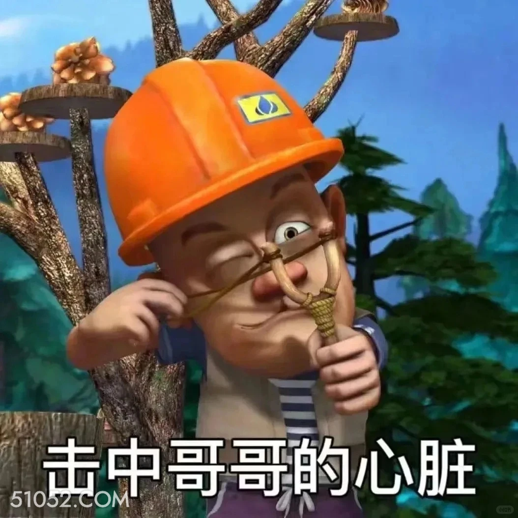 击中哥哥的心脏 熊出没 动画片 熊大熊二 光头强 搞笑表情